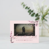 PixDezines Cherry Blossom sparen de Datum Save The Date (Staand voorkant)