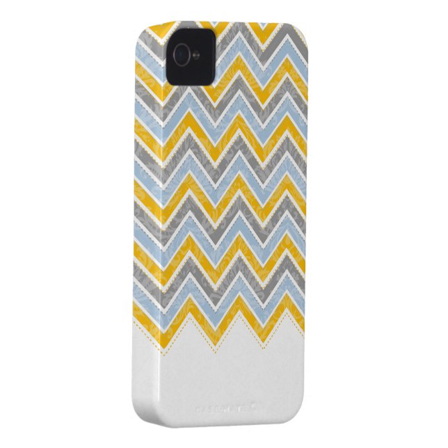 PixDezines Chevron Blue+Yellow Case-Mate iPhone Case (Back/Rechts)