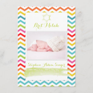 PixDezines chevron/brit milah/foto lijst+sterren Kaart