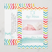 PixDezines chevron/brit milah/foto lijst+sterren Kaart (Voorkant / Achterkant)