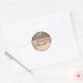 PixDezines chevron/faux champagne/bedankt Ronde Sticker (Envelop)