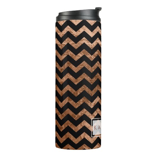 PixDezines Chevron/Faux Metallic Copper Thermosbeker (Gedraaid links)
