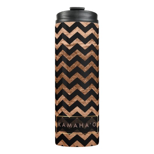 PixDezines Chevron/Faux Metallic Copper Thermosbeker (Voorkant)