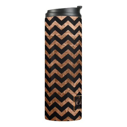 PixDezines Chevron/Faux Metallic Copper Thermosbeker (Gedraaid links)