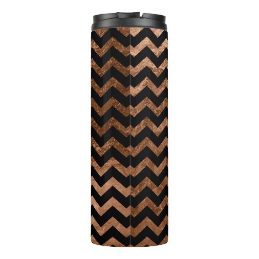 PixDezines Chevron/Faux Metallic Copper Thermosbeker (Achterkant)