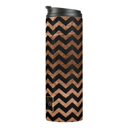 PixDezines Chevron/Faux Metallic Copper Thermosbeker (Geroteerd rechts)