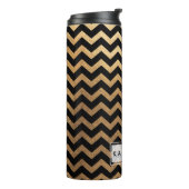 PixDezines Chevron/Faux Metallic Gold Thermosbeker (Gedraaid links)