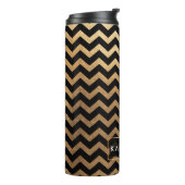 PixDezines Chevron/Faux Metallic Gold Thermosbeker (Gedraaid links)