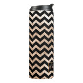 PixDezines Chevron/Faux Metallic Roos Gold Thermosbeker (Gedraaid links)