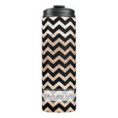 PixDezines Chevron/Faux Metallic Roos Gold Thermosbeker (Voorkant)