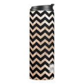 PixDezines Chevron/Faux Metallic Roos Gold Thermosbeker (Gedraaid links)