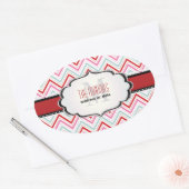 PixDezines Chevron/Kerst/DIY kleuren Ovale Sticker (Envelop)