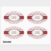PixDezines Chevron/Kerst/DIY kleuren Ovale Sticker (Vel)