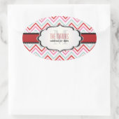 PixDezines Chevron/Kerst/DIY kleuren Ovale Sticker (Tas)