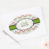 PixDezines Chevron/Kerst/DIY kleuren Ovale Sticker (Envelop)