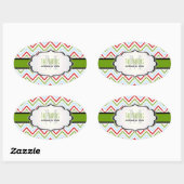 PixDezines Chevron/Kerst/DIY kleuren Ovale Sticker (Vel)