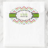 PixDezines Chevron/Kerst/DIY kleuren Ovale Sticker (Tas)