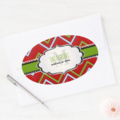 PixDezines Chevron/Kerst/DIY kleuren Ovale Sticker (Envelop)
