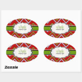 PixDezines Chevron/Kerst/DIY kleuren Ovale Sticker (Vel)