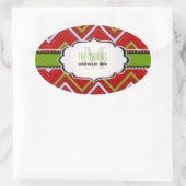 PixDezines Chevron/Kerst/DIY kleuren Ovale Sticker (Tas)