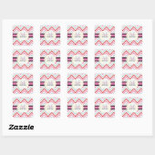 PixDezines Chevron/Kerst/DIY kleuren Vierkante Sticker (Vel)