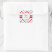 PixDezines Chevron/Kerst/DIY kleuren Vierkante Sticker (Tas)