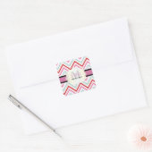 PixDezines Chevron/Kerst/DIY kleuren Vierkante Sticker (Envelop)