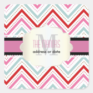 PixDezines Chevron/Kerst/DIY kleuren Vierkante Sticker