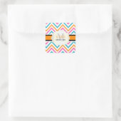 PixDezines Chevron/Kerst/DIY kleuren Vierkante Sticker (Tas)