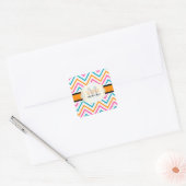 PixDezines Chevron/Kerst/DIY kleuren Vierkante Sticker (Envelop)