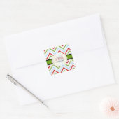 PixDezines Chevron/Kerst/DIY kleuren Vierkante Sticker (Envelop)