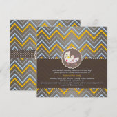 PixDezines chevron/yellow+blauw/baby shower/DIY Kaart (Voorkant / Achterkant)