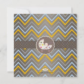 PixDezines chevron/yellow+blauw/baby shower/DIY Kaart (Achterkant)