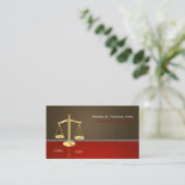 PixDezines CHIC ATTORNEY/BROWN+RED Visitekaartje (Staand voorkant)