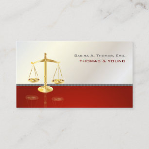 PixDezines CHIC ATTORNEY/WHITE+RED Visitekaartje