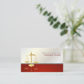 PixDezines CHIC ATTORNEY/WHITE+RED Visitekaartje (Staand voorkant)