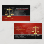 PixDezines CHIC ATTORNEYS/GRAPHITE+RED Visitekaartje (Voorkant / Achterkant)