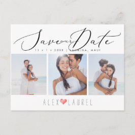 PixDezines Chic Elegant Kalligrafie Opslaan Datum Briefkaart