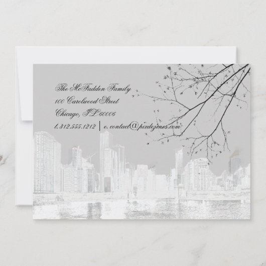 PixDezines Chicago Lakeshore/bewegende aankondigin Aankondiging (Achterkant)