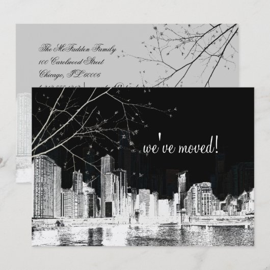 PixDezines Chicago Lakeshore/bewegende aankondigin Aankondiging (Voorkant / Achterkant)