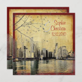 PixDezines Chicago Lakeshore Skyline/uitnodigingen Kaart (Voorkant / Achterkant)