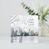 PixDezines Chicago Lakeshore Skyline/uitnodigingen Kaart (Staand voorkant)