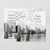 PixDezines Chicago Lakeshore Skyline/uitnodigingen Kaart (Voorkant / Achterkant)