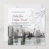 PixDezines Chicago Lakeshore Skyline/uitnodigingen Kaart (Achterkant)