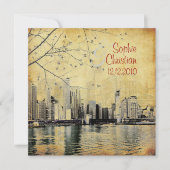 PixDezines Chicago Lakeshore Skyline/uitnodigingen Kaart (Voorkant)