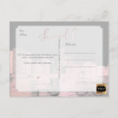 PixDezines/Chicago Save the Date/Blush Roze Aankondigingskaart (Achterkant)