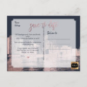 PixDezines/Chicago Save the Date/Faux Roos Gold Aankondigingskaart (Achterkant)