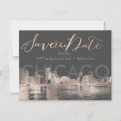 PixDezines Chicago schetste stadsgezicht Magnetische Uitnodiging (Voorkant)