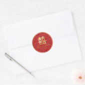 PixDezines Chinees dubbel geluk Ronde Sticker (Envelop)