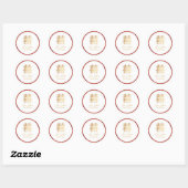 PixDezines chinese dubbel geluk met goud+rood Ronde Sticker (Vel)